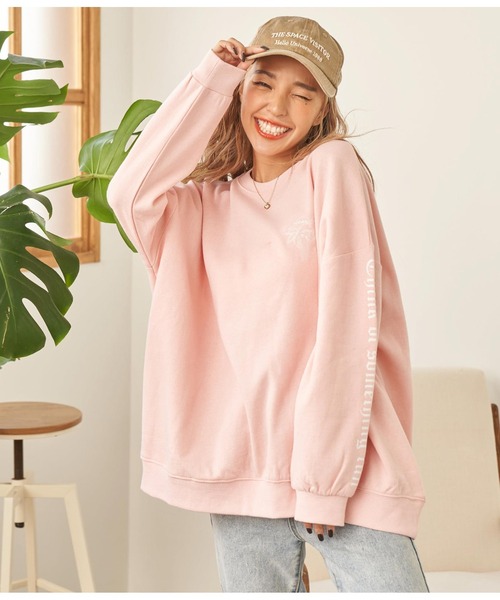 anap mimpi（アナップミンピ）の「パームツリー 刺繍 裏起毛 スウェット トレーナー（スウェット・レディース・ピンク/ブラック/ベージュ系その他・FREE）」の17枚目の写真