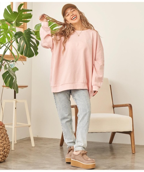 anap mimpi（アナップミンピ）の「パームツリー 刺繍 裏起毛 スウェット トレーナー（スウェット・レディース・ピンク/ブラック/ベージュ系その他・FREE）」の20枚目の写真