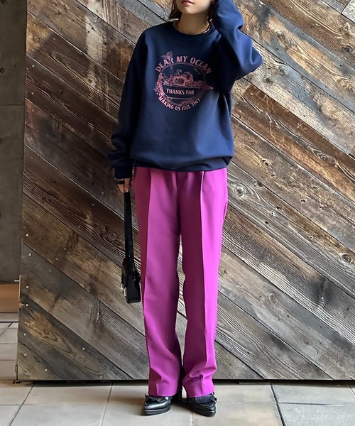 mi via loca（ミヴィアロカ）の「GILDAN　Vintageライク マーメイド ウラケ裏起毛 モチーフロゴスウェット（スウェット・レディース・ベージュ/ネイビー/トップグレー・MEDIUM/X-LARGE）」の10枚目の写真