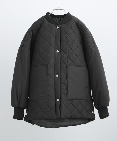 Fashion Letter(ファッションレター)の「中綿入り ダイヤキルトコート / ミリタリーブルゾン(ダウンジャケット/コート・レディース・ブラック/カーキ/アイボリー・M/L)」の18枚目の写真