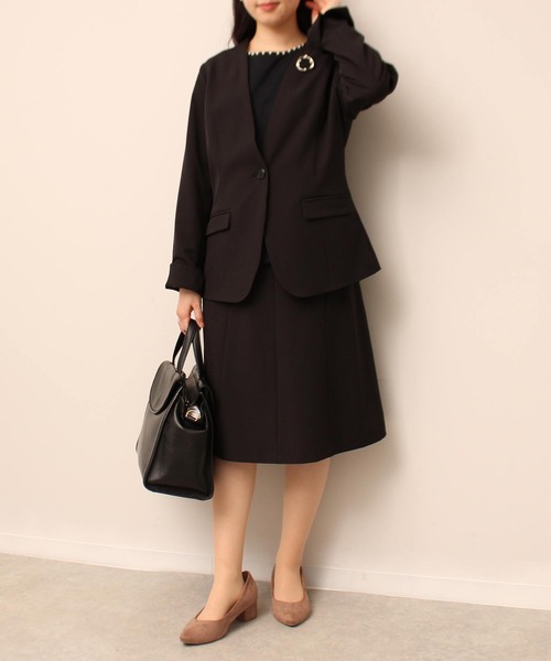 fleur by mint breeze（フルールバイミントブリーズ）の「【L～5L 大きいサイズ】【セットアップ・ウォッシャブル】　Aライン スカート（スーツスカート・レディース・ネイビー/ブラック・5L/4L/3L/LL/L）」の4枚目の写真