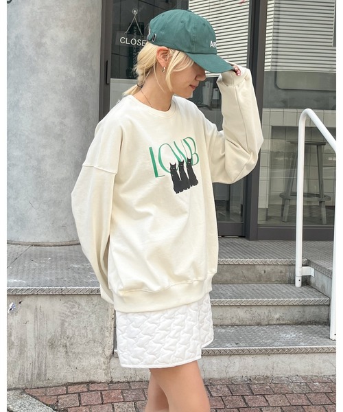 LOWBI（ロウビ）の「LOWBI／NEROプルオーバー（ウラケ）2102481（スウェット・レディース・アイボリー/グレー/ラベンダー・FREE）」の9枚目の写真