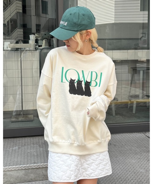 LOWBI（ロウビ）の「LOWBI／NEROプルオーバー（ウラケ）2102481（スウェット・レディース・アイボリー/グレー/ラベンダー・FREE）」の10枚目の写真