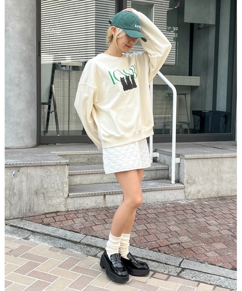 LOWBI（ロウビ）の「LOWBI／NEROプルオーバー（ウラケ）2102481（スウェット・レディース・アイボリー/グレー/ラベンダー・FREE）」の7枚目の写真