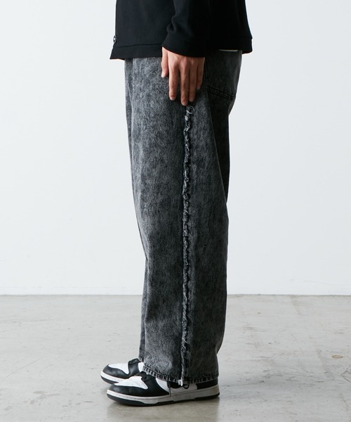 SOUNDSGOOOOD(サウンズグッド)の「【SOUNDS GOOOOD / サウンズグッド】フリンジデニムイージーパンツ(デニムパンツ・メンズ・ブラック/サックスブルー/ネイビー・ONE SIZE)」の14枚目の写真