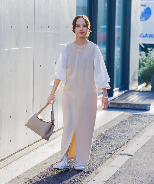 【セール】【一部店舗限定】2WAYダブルクロスジャンパースカート（ワンピース）｜Rouge vif（ルージュヴィフ）