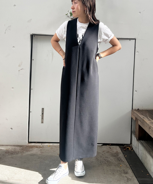 【セール】【一部店舗限定】2WAYダブルクロスジャンパースカート（ワンピース）｜Rouge vif（ルージュヴィフ）