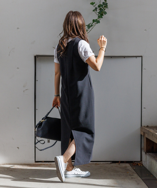 【セール】【一部店舗限定】2WAYダブルクロスジャンパースカート（ワンピース）｜Rouge vif（ルージュヴィフ）