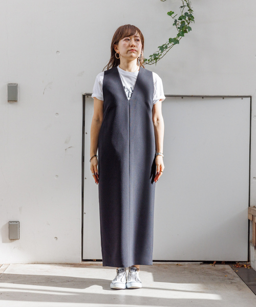 【セール】【一部店舗限定】2WAYダブルクロスジャンパースカート（ワンピース）｜Rouge vif（ルージュヴィフ）