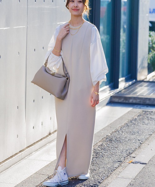 【セール】【一部店舗限定】2WAYダブルクロスジャンパースカート（ワンピース）｜Rouge vif（ルージュヴィフ）