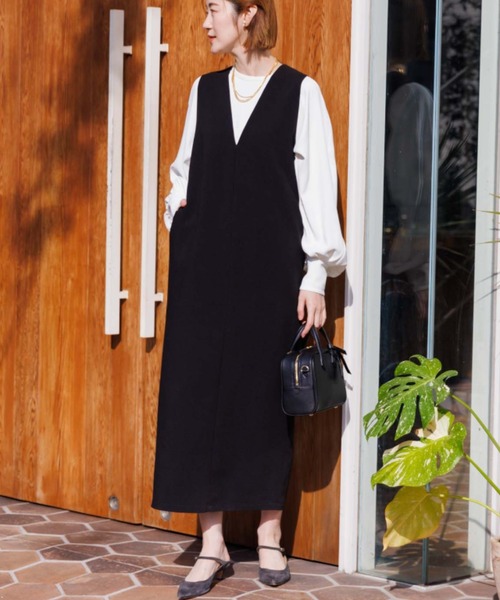 【セール】【一部店舗限定】2WAYダブルクロスジャンパースカート（ワンピース）｜Rouge vif（ルージュヴィフ）