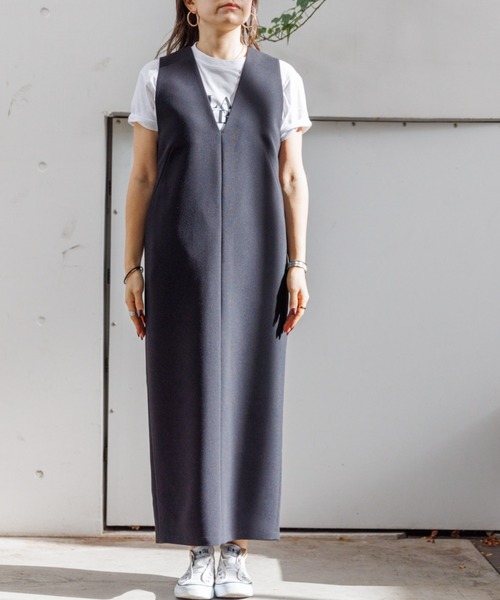 【セール】【一部店舗限定】2WAYダブルクロスジャンパースカート（ワンピース）｜Rouge vif（ルージュヴィフ）