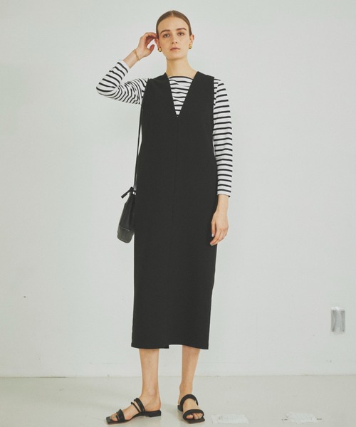 【セール】【一部店舗限定】2WAYダブルクロスジャンパースカート（ワンピース）｜Rouge vif（ルージュヴィフ）