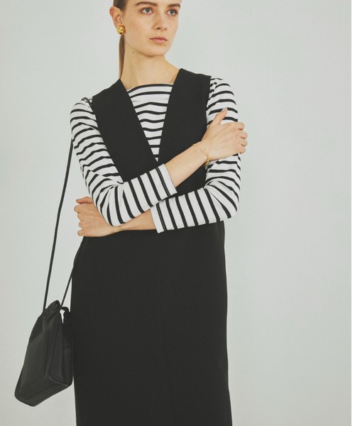 Rouge vif（ルージュヴィフ）の「【一部店舗限定】2WAYダブルクロスジャンパースカート（ワンピース・レディース・ブラック/ベージュ・フリー）」の13枚目の写真