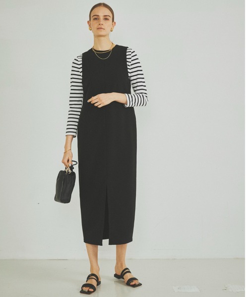 Rouge vif（ルージュヴィフ）の「【一部店舗限定】2WAYダブルクロスジャンパースカート（ワンピース・レディース・ブラック/ベージュ・フリー）」の17枚目の写真