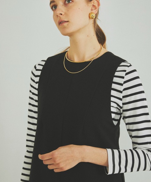 Rouge vif（ルージュヴィフ）の「【一部店舗限定】2WAYダブルクロスジャンパースカート（ワンピース・レディース・ブラック/ベージュ・フリー）」の19枚目の写真