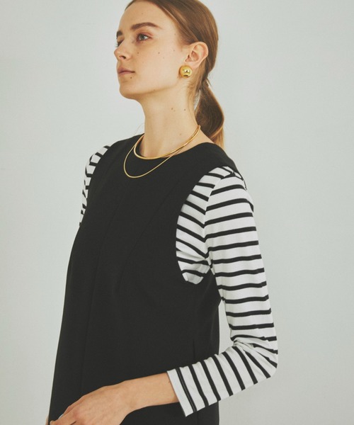 Rouge vif（ルージュヴィフ）の「【一部店舗限定】2WAYダブルクロスジャンパースカート（ワンピース・レディース・ブラック/ベージュ・フリー）」の20枚目の写真