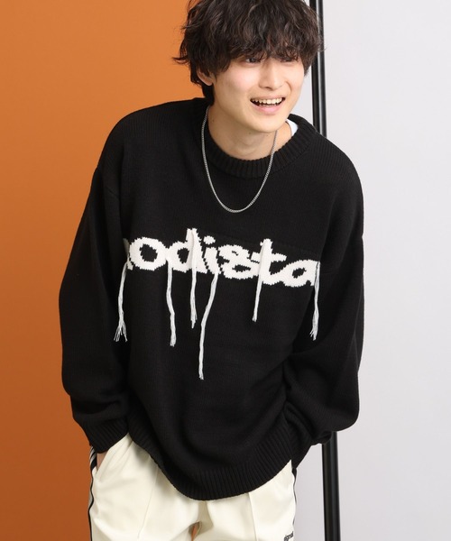 RAGEBLUE（レイジブルー）の「タギンググラフィックデザイン/クルーネックルーズニット（ニット/セーター・メンズ・ホワイト/ブラック・MEDIUM/LARGE）」の18枚目の写真