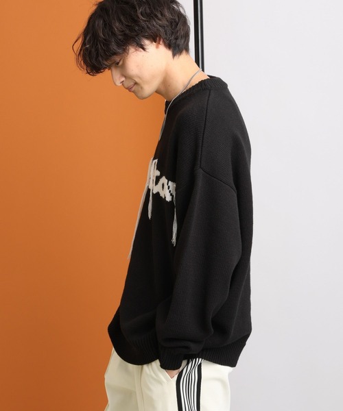 RAGEBLUE（レイジブルー）の「タギンググラフィックデザイン/クルーネックルーズニット（ニット/セーター・メンズ・ホワイト/ブラック・MEDIUM/LARGE）」の19枚目の写真