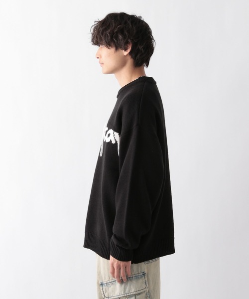 RAGEBLUE（レイジブルー）の「タギンググラフィックデザイン/クルーネックルーズニット（ニット/セーター・メンズ・ホワイト/ブラック・MEDIUM/LARGE）」の22枚目の写真