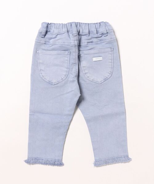 L.COPECK（エルコペック）の「カラーダイ7分丈パンツ（デニムパンツ・キッズ・ホワイト/ピンク/ラベンダー・90cm/100cm/110cm/120cm/130cm/140cm）」の4枚目の写真