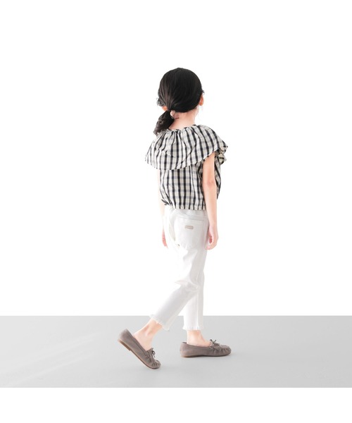 L.COPECK（エルコペック）の「カラーダイ7分丈パンツ（デニムパンツ・キッズ・ホワイト/ピンク/ラベンダー・90cm/100cm/110cm/120cm/130cm/140cm）」の14枚目の写真