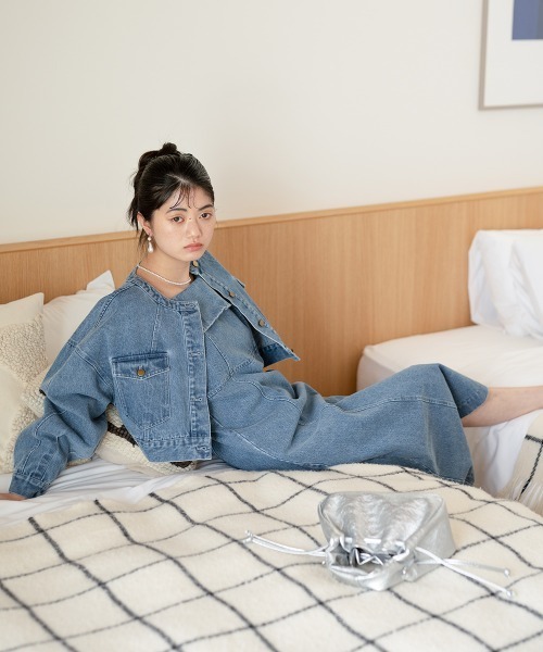 セール】【低身長向けサイズあり】デニムキャミワンピース（ワンピース