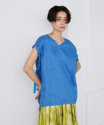 INED（イネド）の「リネン2WAYスリーブVネックブラウス《le lin