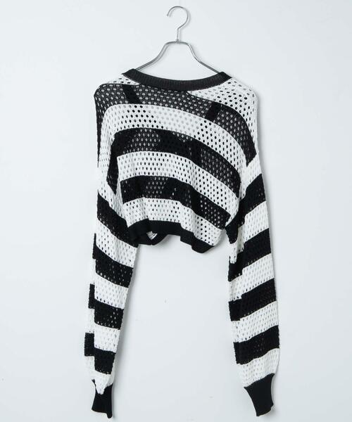 WEGO（ウィゴー）の「WEGO/メッシュリボンボレロ（カーディガン/ボレロ・レディース・ブラック系その他5/ホワイト/ブラック/グリーン・FREE）」の9枚目の写真