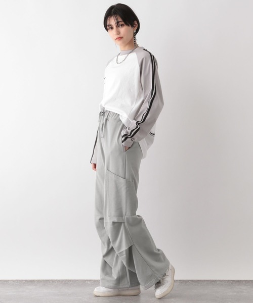 RAGEBLUE（レイジブルー）の「スウェットルーズカーゴパンツ（カーゴパンツ・レディース・ホワイト/グレー・FREE）」の5枚目の写真