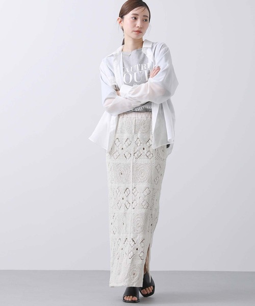 TORRAZZO DONNA トラッゾドンナ　ニット　スカート　ニットスカート Torrazzo Donna（トラッゾドンナ）の「クロシェ編ニットタイト
