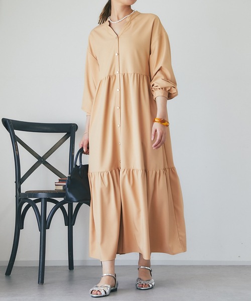 un dix cors（アンディコール）の「ティアードワンピース（ワンピース・レディース・ブラック/ブルー/オレンジ・FREE）」の3枚目の写真