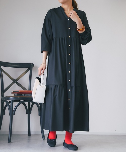 un dix cors（アンディコール）の「ティアードワンピース（ワンピース・レディース・ブラック/ブルー/オレンジ・FREE）」の2枚目の写真