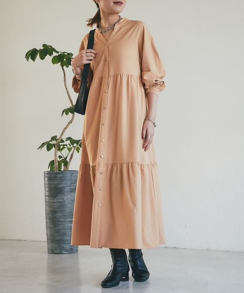 un dix cors（アンディコール）の「ティアードワンピース（ワンピース・レディース・ブラック/ブルー/オレンジ・FREE）」の4枚目の写真