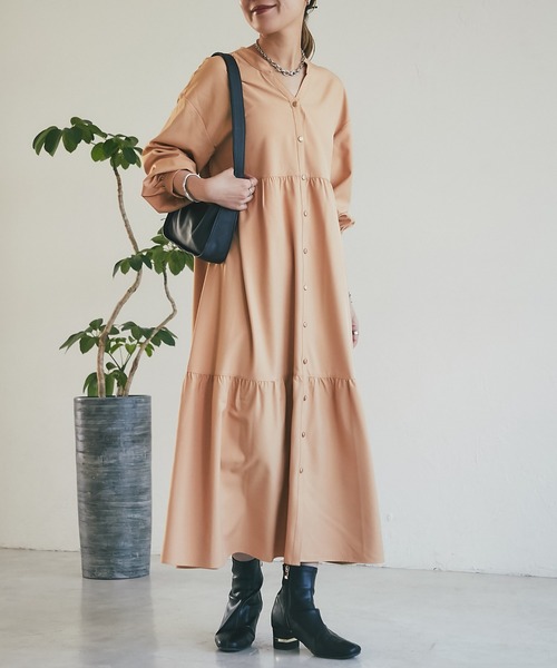 un dix cors（アンディコール）の「ティアードワンピース（ワンピース・レディース・ブラック/ブルー/オレンジ・FREE）」の5枚目の写真