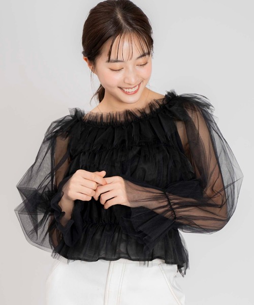 【セール】チュールトップス（シャツ/ブラウス）｜Noela（ノエラ）