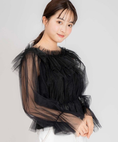 【セール】チュールトップス（シャツ/ブラウス）｜Noela（ノエラ）