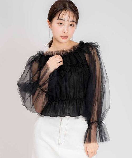 【セール】チュールトップス（シャツ/ブラウス）｜Noela（ノエラ）