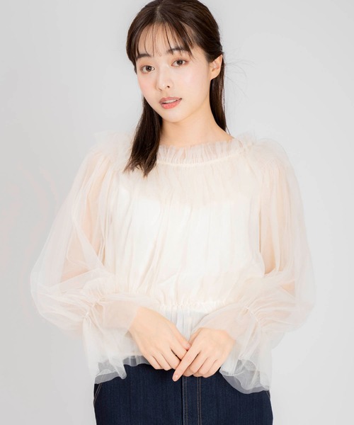 【セール】チュールトップス（シャツ/ブラウス）｜Noela（ノエラ）
