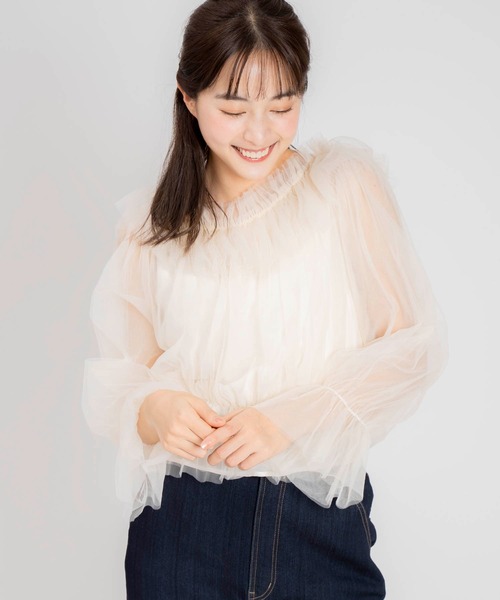 【セール】チュールトップス（シャツ/ブラウス）｜Noela（ノエラ）