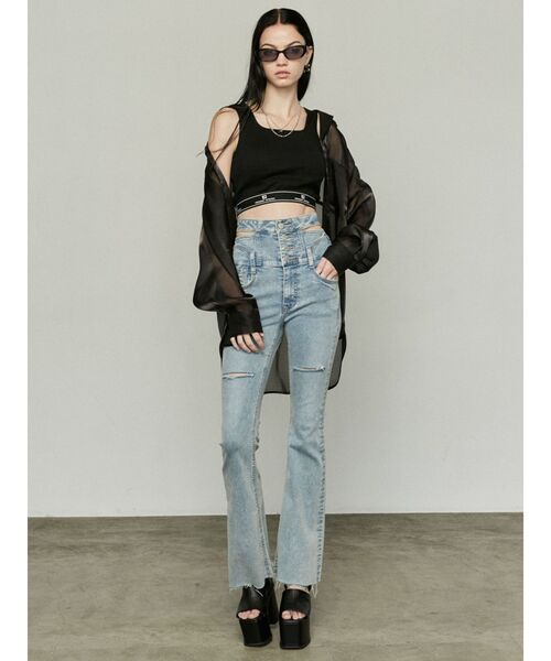 EMODA（エモダ）の「エアリールーズシャツ（シャツ/ブラウス・レディース・ベージュ/アイボリー/ブラック/ブルー・FREE）」の18枚目の写真