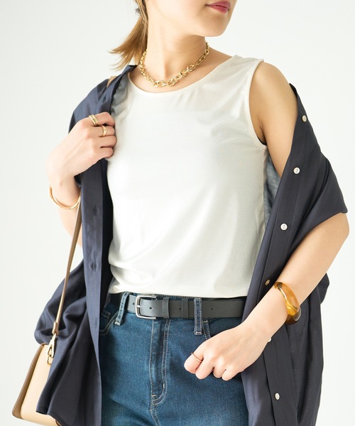 un dix cors（アンディコール）の「前後2WAYラメタンクトップ（タンクトップ・レディース・ブラック/ベージュ/ホワイト・FREE）」の2枚目の写真