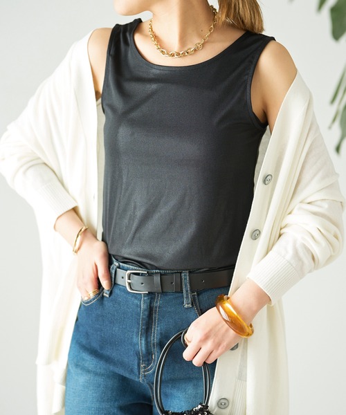 un dix cors（アンディコール）の「前後2WAYラメタンクトップ（タンクトップ・レディース・ブラック/ベージュ/ホワイト・FREE）」の3枚目の写真