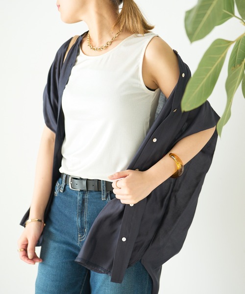 un dix cors（アンディコール）の「前後2WAYラメタンクトップ（タンクトップ・レディース・ブラック/ベージュ/ホワイト・FREE）」の6枚目の写真