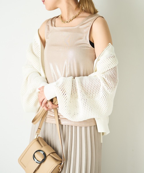 un dix cors（アンディコール）の「前後2WAYラメタンクトップ（タンクトップ・レディース・ブラック/ベージュ/ホワイト・FREE）」の12枚目の写真