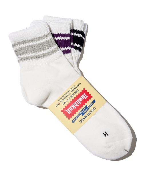 Healthknit(ヘルスニット)の「【Healthknit】3足セット ヘビーウェイトクウォーターソックス(ソックス/靴下・メンズ・ホワイト系1/ホワイト系2/グレー系2/ホワイト系3/ホワイト系5/その他4/その他1/その他2/その他3/ホワイト系4/グレー系1・FREE)」の3枚目の写真