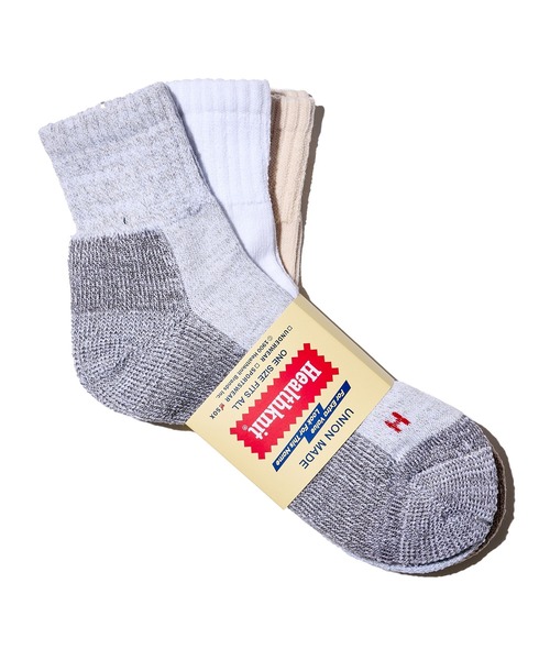 Healthknit(ヘルスニット)の「【Healthknit】3足セット ヘビーウェイトクウォーターソックス(ソックス/靴下・メンズ・ホワイト系1/ホワイト系2/グレー系2/ホワイト系3/ホワイト系5/その他4/その他1/その他2/その他3/ホワイト系4/グレー系1・FREE)」の11枚目の写真