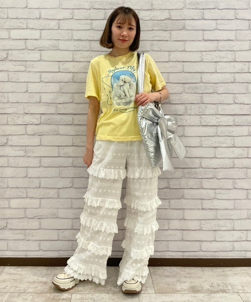 Candy Stripper（キャンディストリッパー）の「MY DEAR LILY Tシャツ（Tシャツ/カットソー・レディース・オフホワイト/ブラック/イエロー/ピンク・1/3/2）」の13枚目の写真