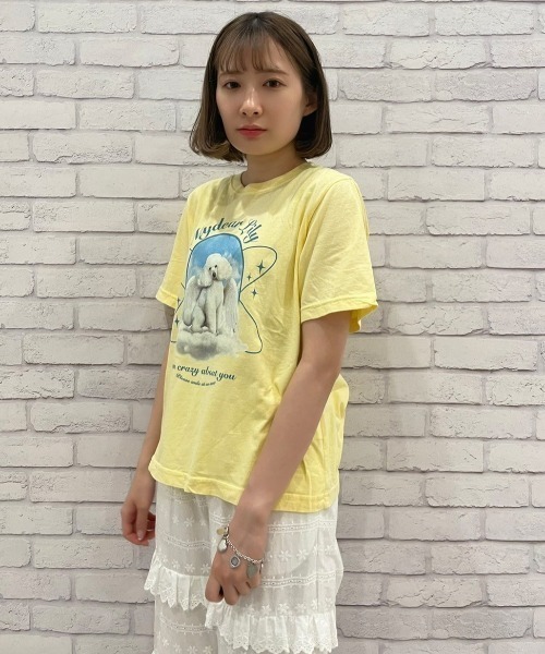 Candy Stripper（キャンディストリッパー）の「MY DEAR LILY Tシャツ（Tシャツ/カットソー・レディース・オフホワイト/ブラック/イエロー/ピンク・1/3/2）」の12枚目の写真