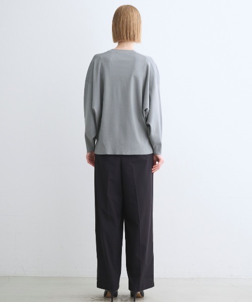 three dots（スリードッツ）の「スリークセーター ボタンカーディガン（Tシャツ/カットソー・レディース・ブラック/ホワイト/ライトブルー/オレンジ/グレー・SMALL）」の14枚目の写真